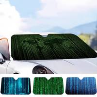 Binary Code The Matrix Program Chart Summer Car Front Windshield Sunshade Thermal Insulation Sunshade Umbrella Retractable