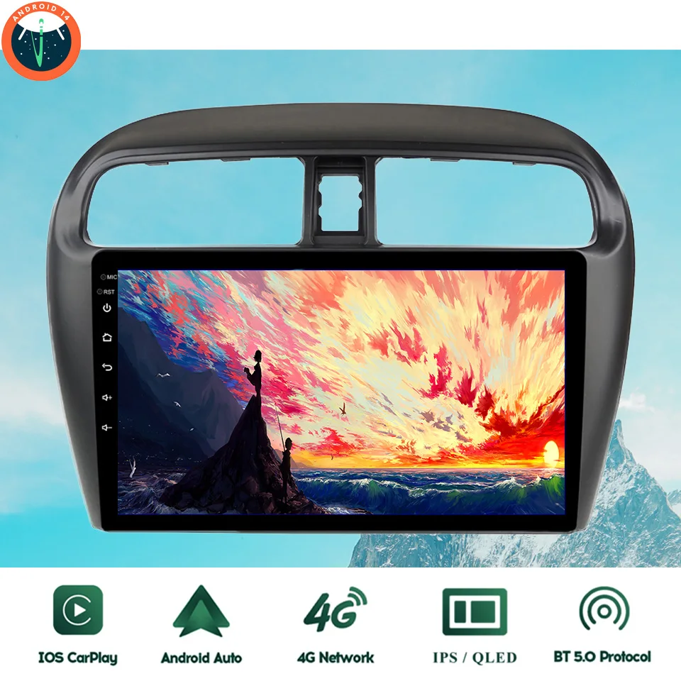 Android 14.0 8G Ram Car Radio Multimedia DVD Player GPS Navi Monitor For Mitsubishi Mirage 2012 - 2016 Carplay Auto RDS DSP DAB+