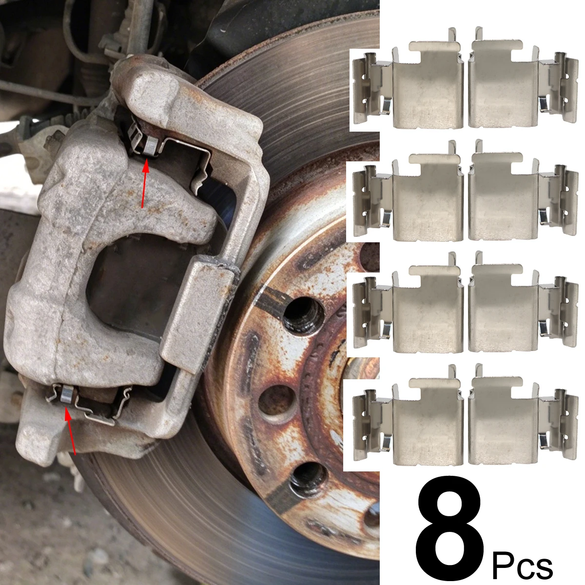 Car Rear Left Right For FIAT BRAVO 2006- Brake Caliper Pad Fitting Anti Rattle Shims Repair Kit Fix Auto Replacement Accessories