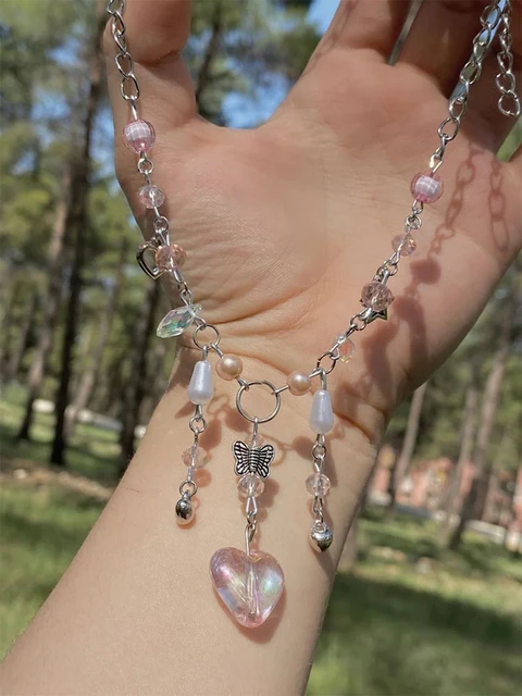 y2k fairycore Heart shaped pendant necklace handmade jewelry aesthetic necklace cottagecore AliExpress