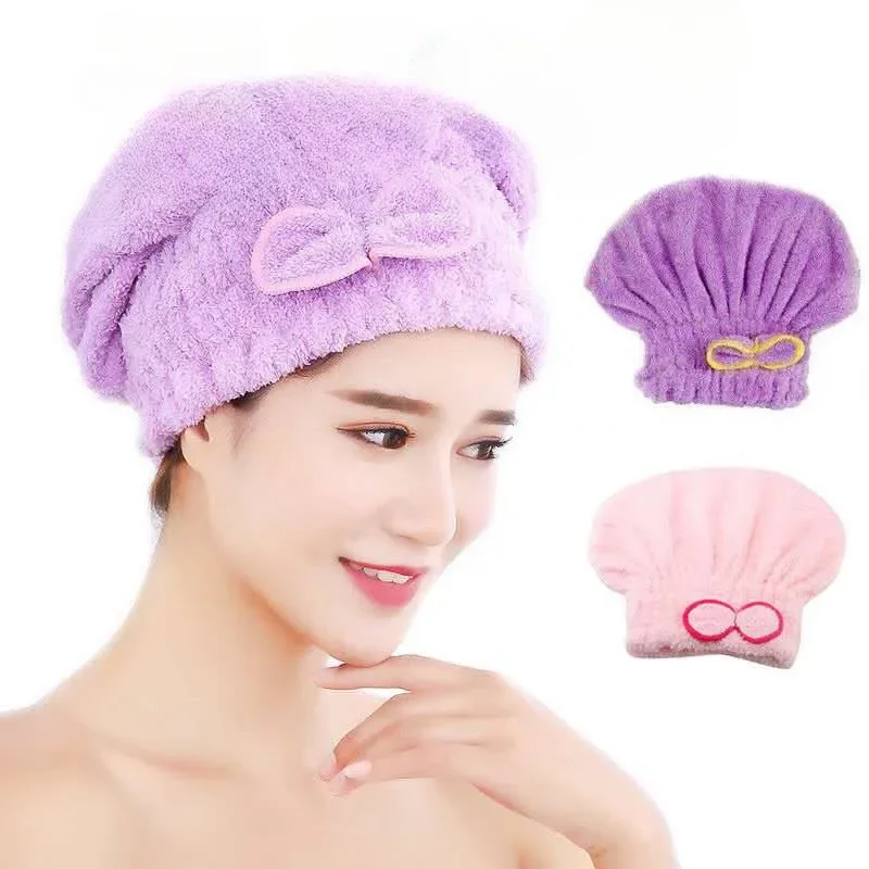 

4pcs Microfiber Quickly Dry Hair Hat Bathroom Hats Shower Cap Wrapped Towels Home Textile Bath Accessories