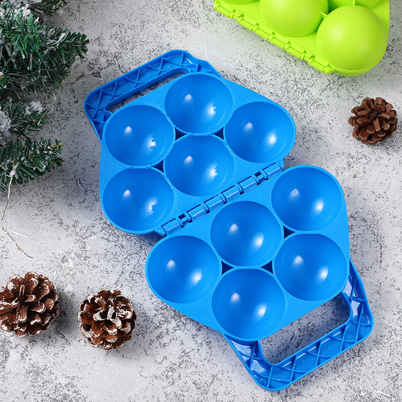 2Pcs Winter Maker 5-Ball Quick Mold Ergonomic Handle Anti-Slip Freeze-Resistant Outdoor Ball Making Tool for Kids