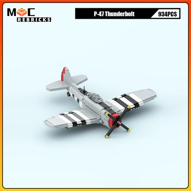 

934PCS WW II P-47 Thunderbolt Fighter Compatible Military Building Blocks Model MOC Collection Set Bomber Assemble Bricks