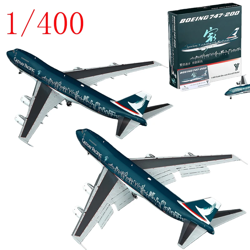 

YY Wings 1/400 Cathay Pacific B747-200 Aircraft Model Alloy B-HIB Passenger Aircraft Model Teaching AIDS Gift Ornaments