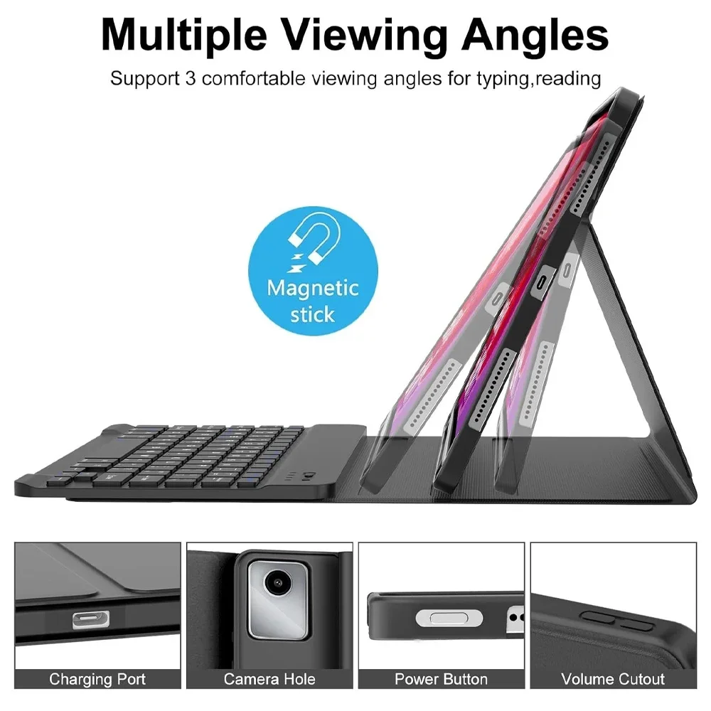 حافظة لجهاز Lenovo Xiaoxin Pad 2024 11 بوصة TB331FC، غطاء لوحة مفاتيح بلوتوث لجهاز Lenovo Tab M11 11 بوصة TB330FU TB330XU