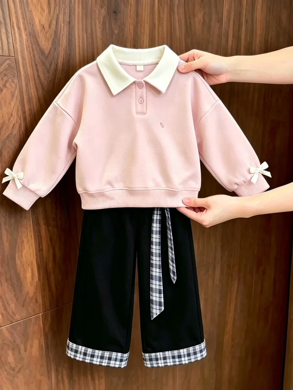 Girls' School Style Hoodie Set - огляд і ціна Embroidery Knot