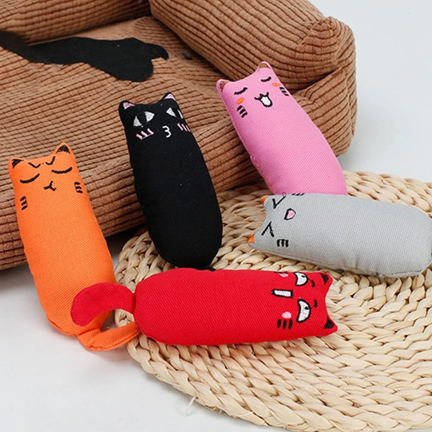 

Catnip Toys, Healthy Kitten Teething Chew Toys for Cats & Kittens, Thumb Shape Teeth Grinding Catnip Pet Interactive Cloth Toy f