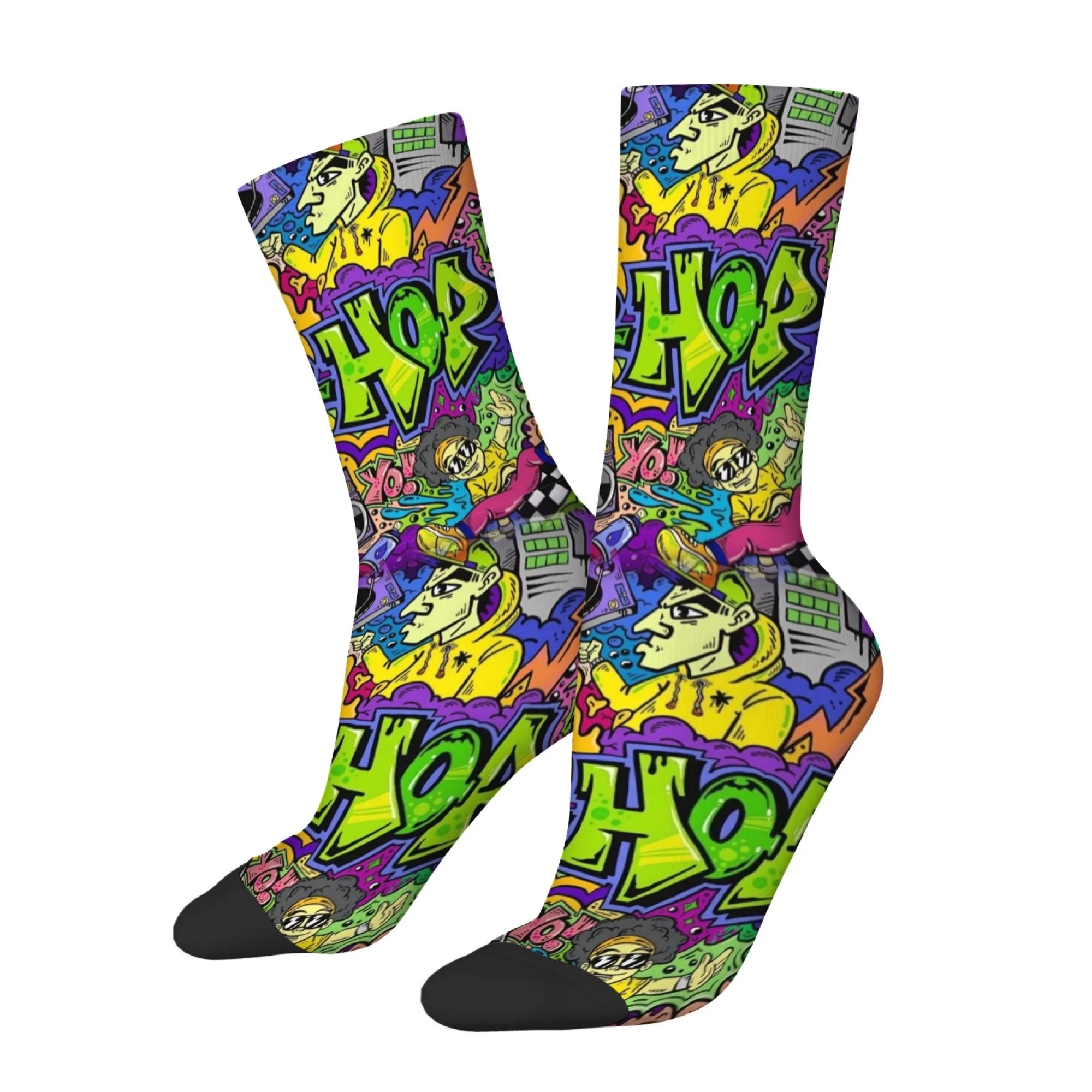 Cartoon Harajuku Hip Hop Retro Fashion Men's Casual Socks Skin-friendly Breathable Soft Socks Street Style Quirky and Fun Socks