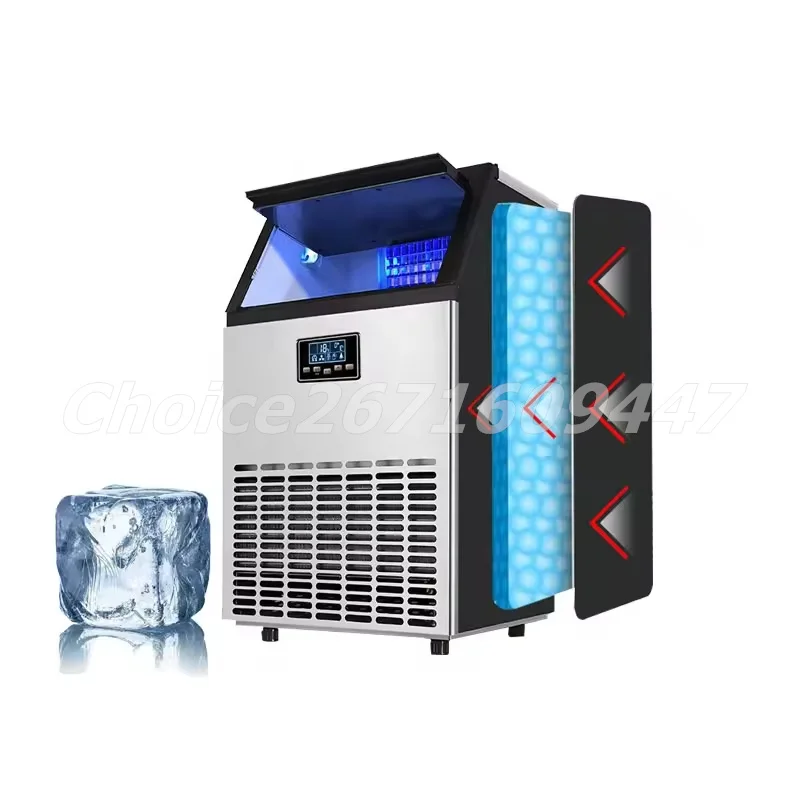 Máquina de hielo cuadrada de alta capacidad, máquina automática de cubitos de hielo para cafetería y Bar, 15/25/40/55kg