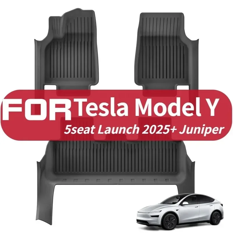 

For Tesla Model Y 5seats Launch 2025+ Juniper Floor Mats TPE Interior Foot Mat With Door Sill Protective Cover Cargo Liner