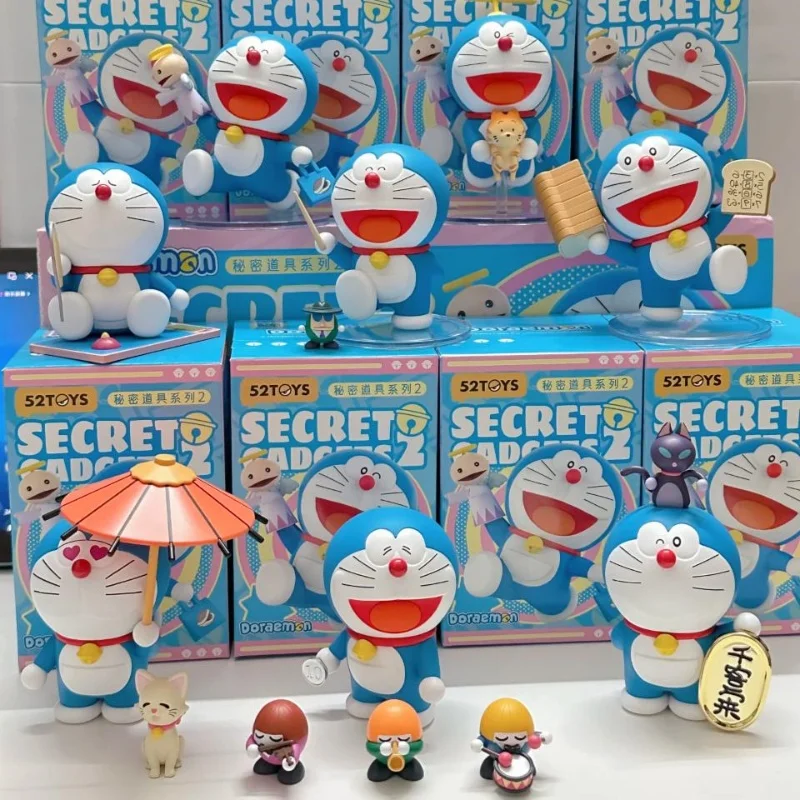 

Новые оригинальные 52 игрушки Doraemon Secret Gadgets Wave 2 Series Blind Box Robot Cat Doll Аниме Фигурка Модель Коллекционная игрушка в подарок