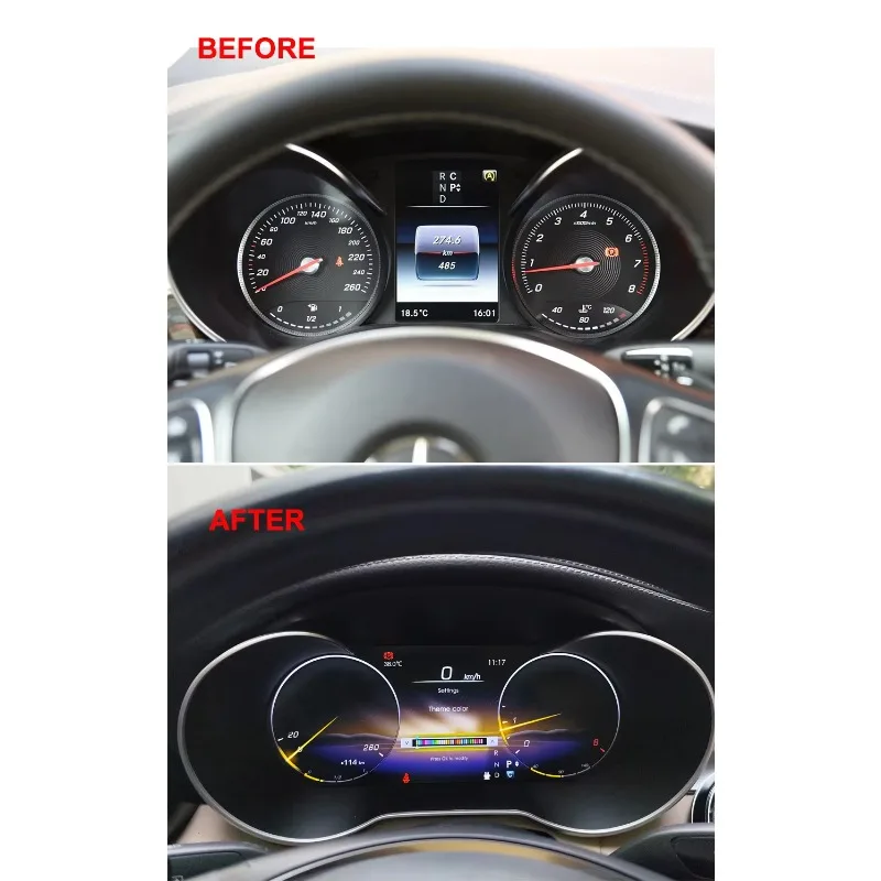 Linux System Upgrade Auto Meter Instrument Digital Cluster for Mercedes V Class W447 Built-in Apple Carplay Wireless