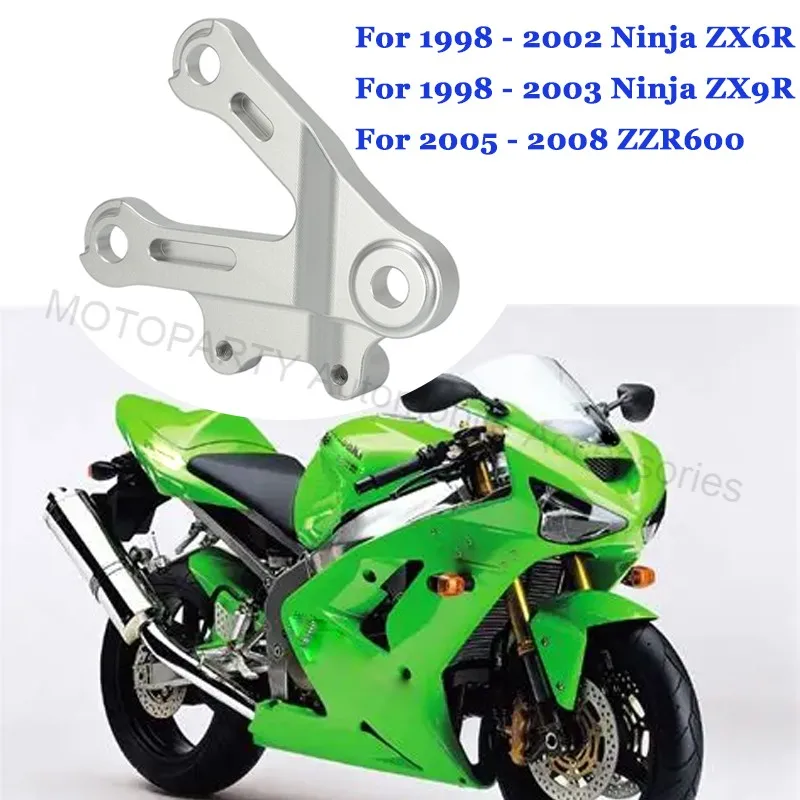 Pedane CNC con supporto a gradino sinistro compatibili con Kawasaki Ninja ZX6R ZX-6R 1998-2002, ZX9R ZX-9R 1998-2003, ZZR600 2005-2008