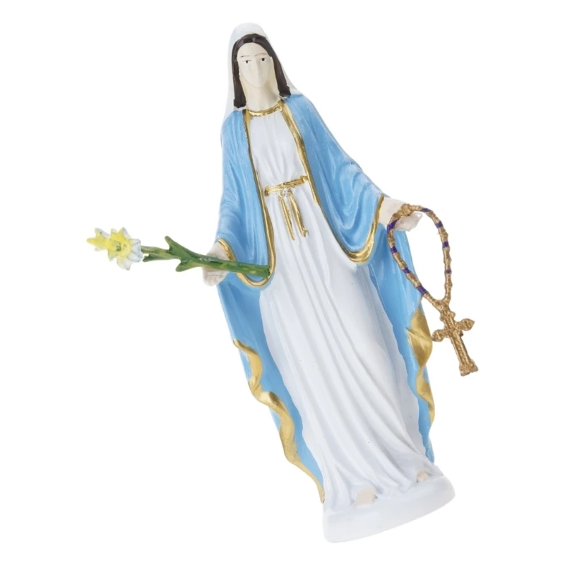 Catholic Statue Sculpture Virgins Mother Marys Statues Figurines Desktop Ornament Our Lady of Blesseds Mother Statues 37JD