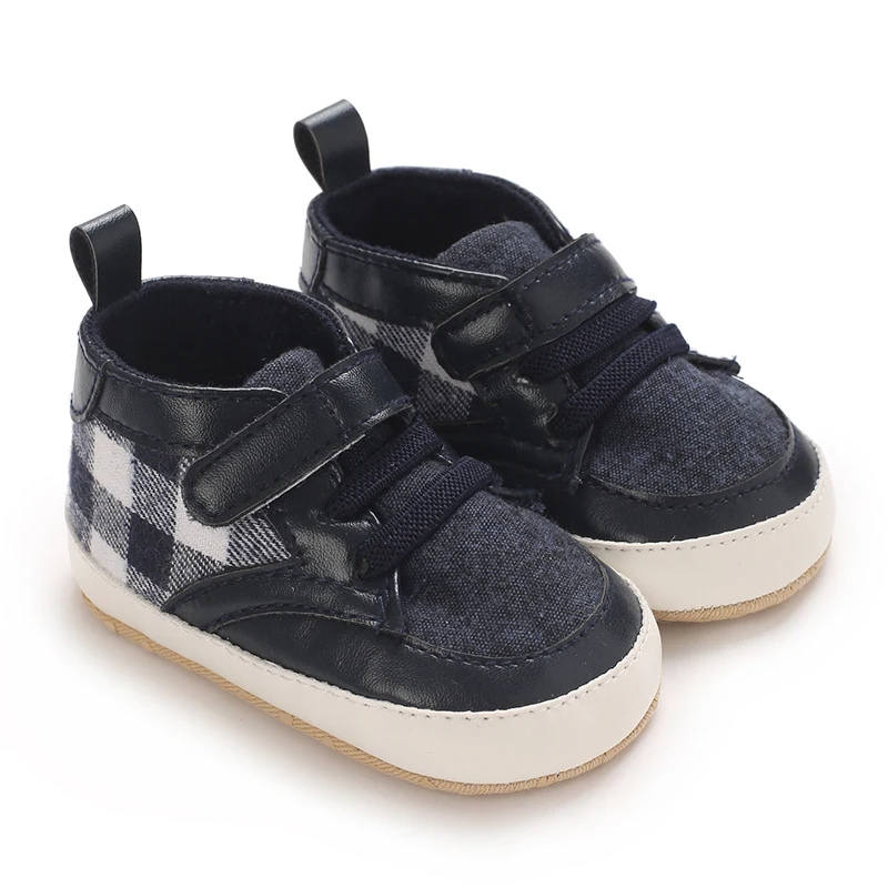 Модная классическая детская прогулочная обувь в шахматном порядке, весенне-осенняя противоскользящая спортивная обувь для новорожденных на мягкой подошве
