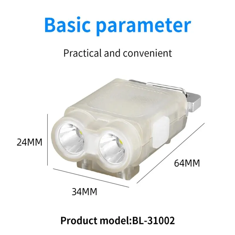 مصباح يدوي محمول صغير كوبا ، مصدر إضاءة مزدوج ليد ، شحن USB ، سلسلة مفاتيح مضيئة ، صيد أسماك في الهواء الطلق ، طوارئ #6
