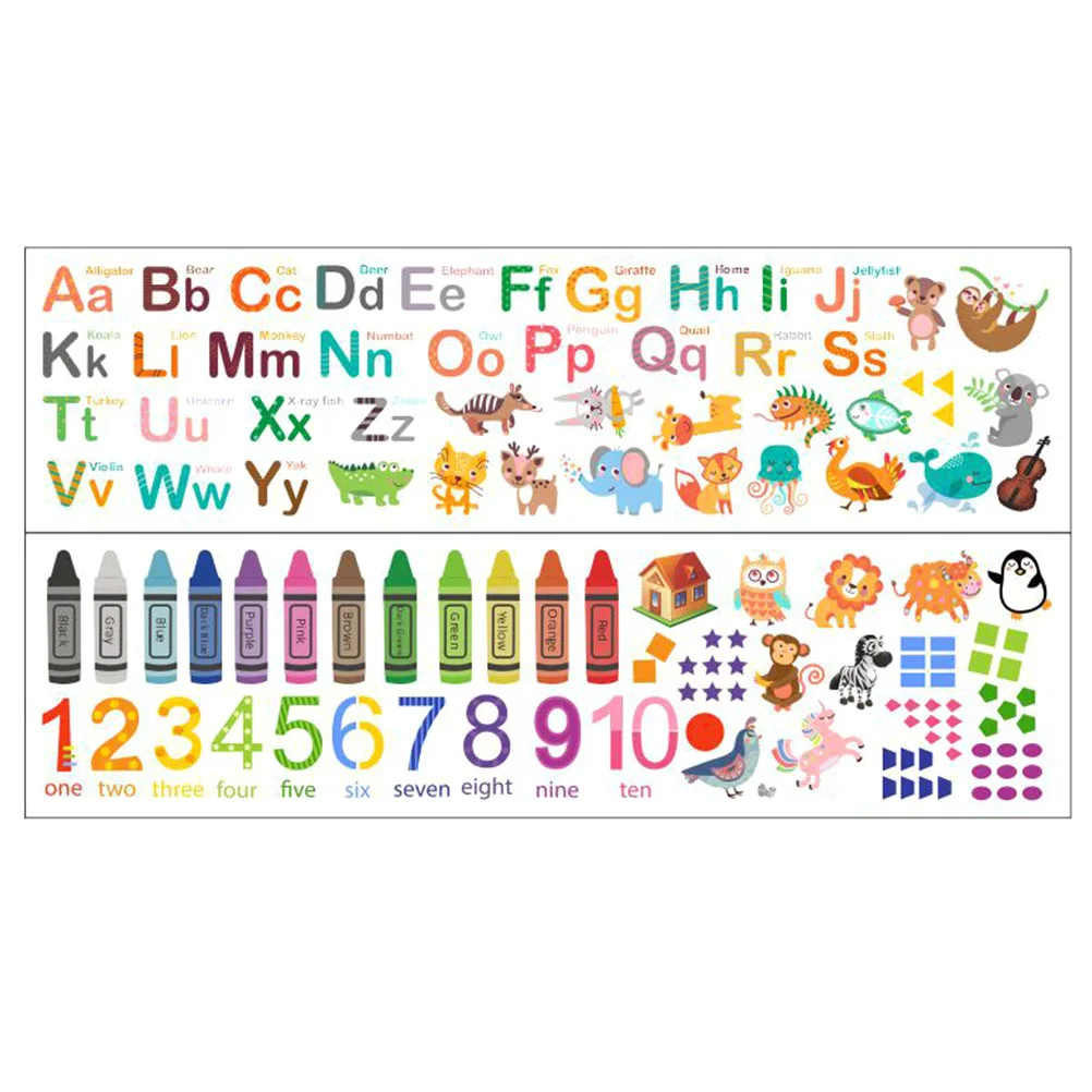

Number Wall Decrations Alphabet Wall Sticker Kids Educational Room Decor Animal Decals Pvc Toddler Girl
