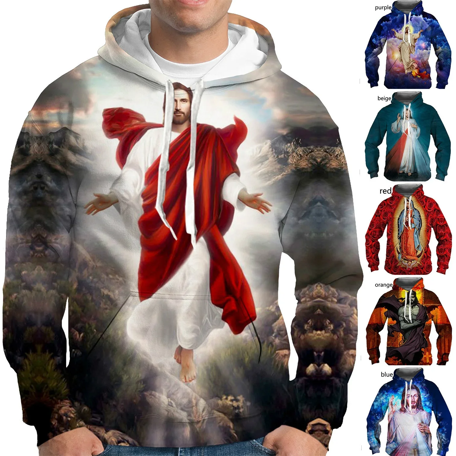 

Jesus 3d Printed Hoodies Casual Mens and Women I Believe God Christian Sweatshirt Cosplay Shirt