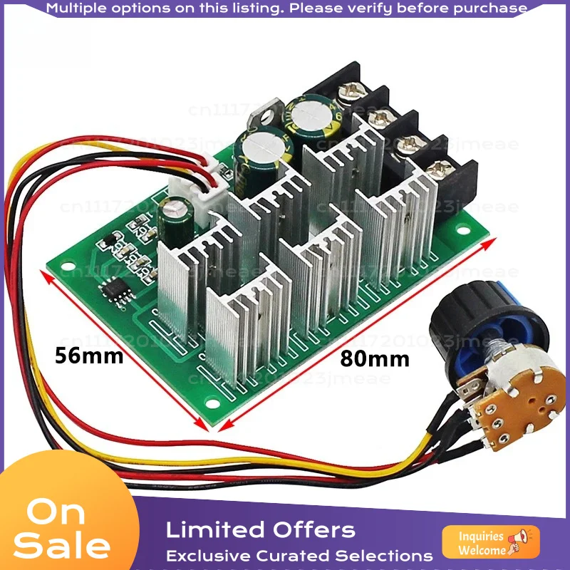 40A PWM DC Motor Speed Controller High Power Motor Driver 12V 24V 36V 48V Electronic Variable Speed Control Module