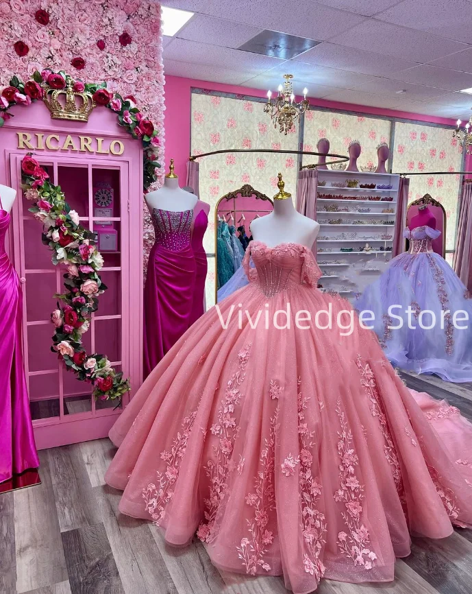 

Индивидуальные милые розовые платья принцессы без бретелек на шнуровке для выпускного вечера 15, платье Quinceanera для торжественных случаев с пышным бантом