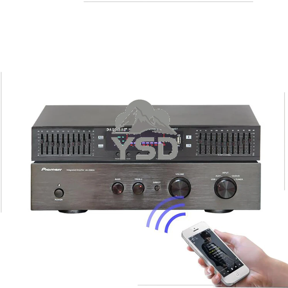 

EQ-898BT HIFI цифровой стерео предусилитель-эквалайзер — двойная 10-полосная регулировка, Bluetooth USB, усилитель для дома/сцены, 220 В