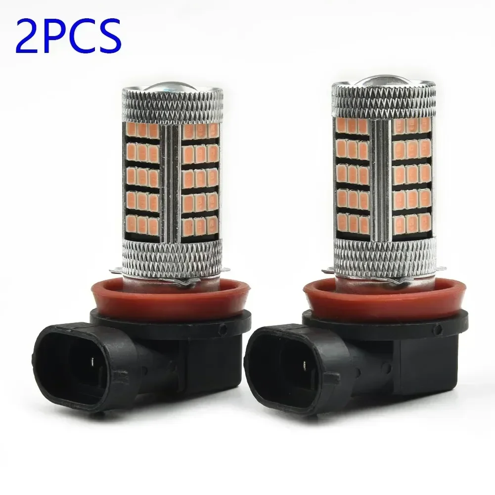 2pcs Car Fog Lamp Headlight Bulbs Driving Light DRL Bulb 21-SMD H11 H8 H9 66 LED Chips 12V DC Car Pink Purple Fog Driving Lights