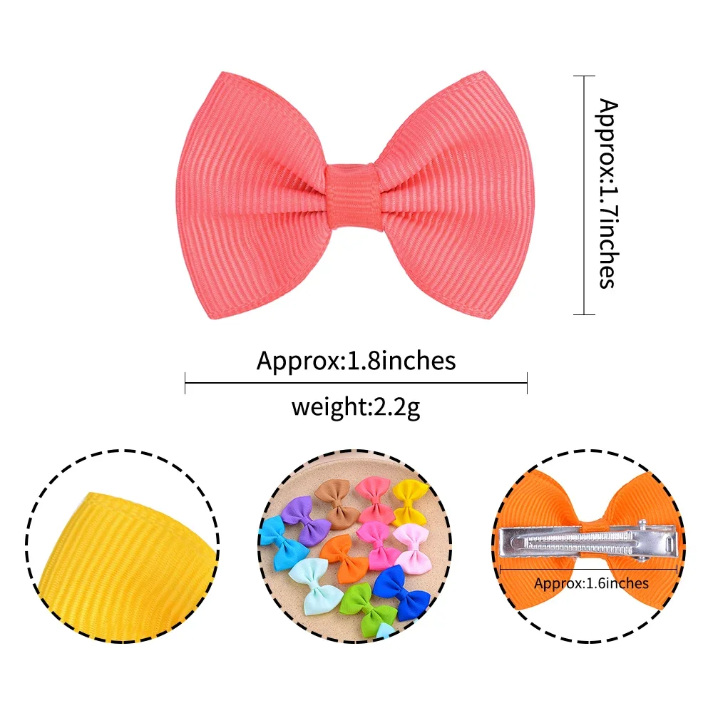 10pcs Pink Girl\'s Barrettes Lovely Bow Ribbon Hair Bow Clips Handmade Hairgripes Headwear Hairpins Baby Kids Hair Accessories