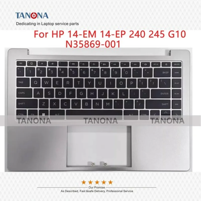 

A++New N35869-001 For HP 14-EM 14-EP 240 245 G10 Palmrest Upper Case + Keyboard