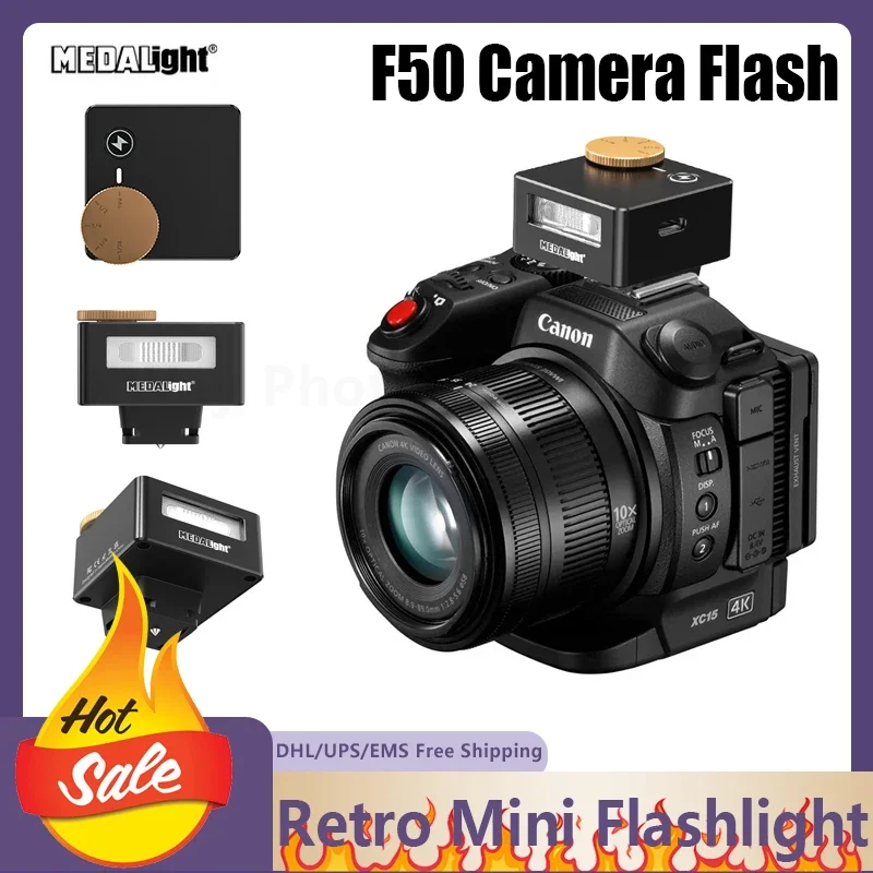

Medalight F50 Вспышка для камеры Полная мощность Вспышки Горячий башмак 640 раз Быстрая зарядка только Type-C 47G Портативная для фотостудии