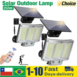Nowy 192 LED lampa słoneczna zewnętrzny kinkiet IP65 wodoodporny reflektor lampa z czujnikiem ruchu Solar 3 tryb światła uliczne wystrój ogrodu