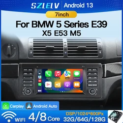 For BMW 5 Series X5 E39 E53 M5 520 523 525 528 530 Carplay Video Player Autoradio Car Radio Android 13 Auto Audio Multimedia GPS