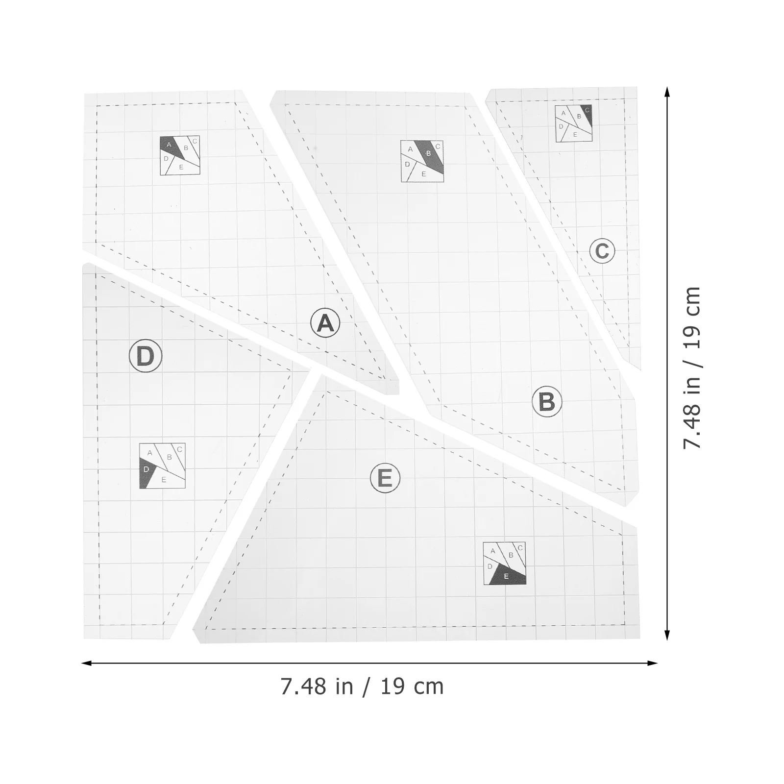 1 set 1 Set Clear Sewing Template For Diy Quilting Durable Acrylic Ruler Professional Patchwork Tool Fabric Crafting Equipment