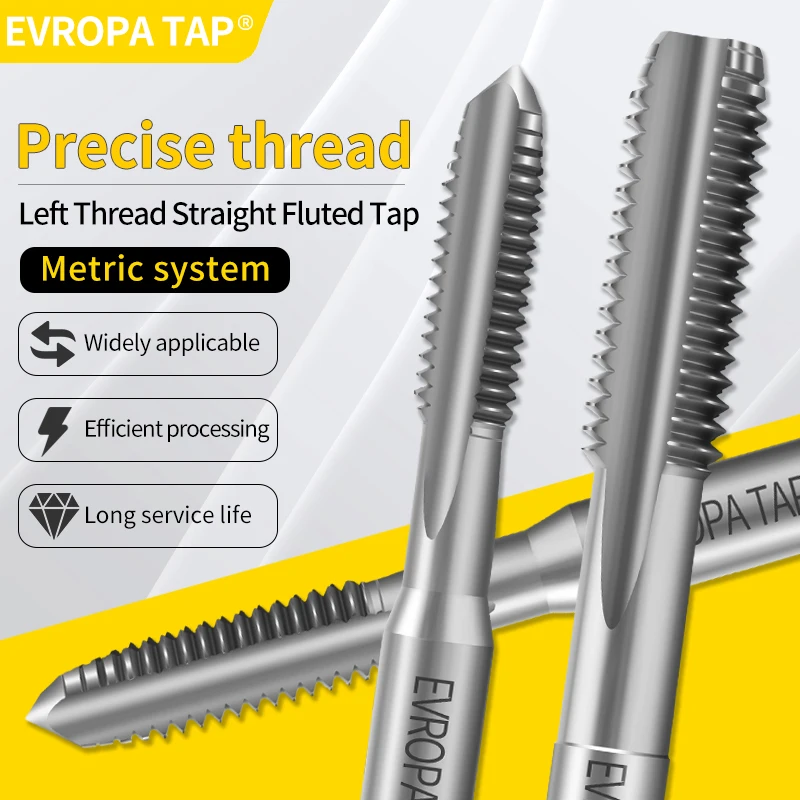 

EVROPA TAP HSSE Metric /Fine Left hand Straight Grooved Flute Tap M1M2M3M4M5M6 X0.4 0.45 0.5 0.6 0.7 0.75 0.8 1 L Left Hand taps