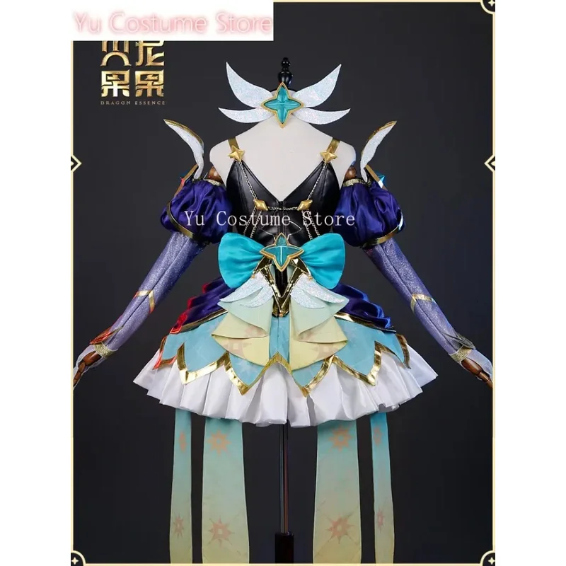 أزياء يو LOL برستيج ستار جارديان سيندرا التأثيرية أزياء حفلات الرسوم المتحركة أزياء الهالوين للعب الأدوار مجموعة كاملة 5؛ c، 8'z،6.