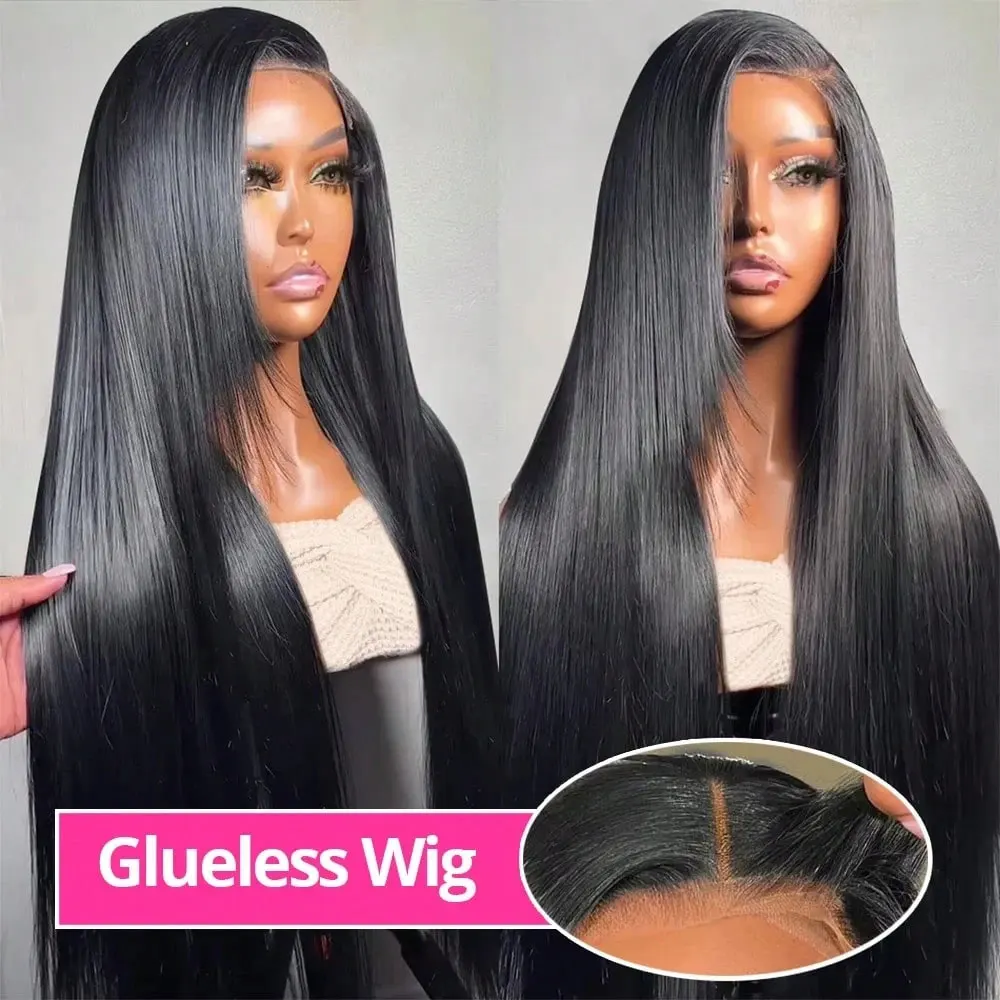 Wear And Go Glueless 5x5 HD Lace Closure Wig 250% Density Bone Straight No Glue Required Easy To Wear Human Hair Wigs Brazilian Straight Style Put On And Go Straight Human Hair Wig