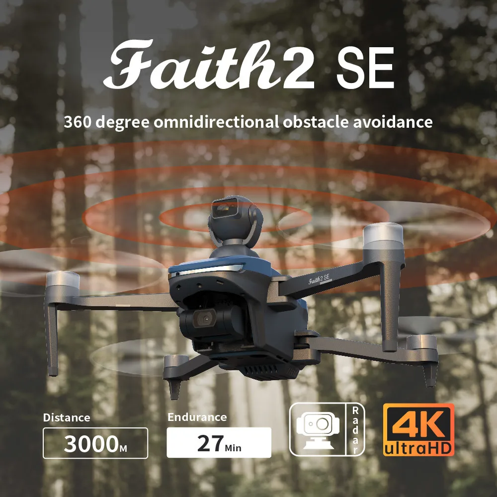 Imagem -02 - Cfly-drone Controle Remoto com Cabeça de Evitar Obstáculos Lente Profissional 4k hd Gimbal Brushless de Eixos Faith2 se