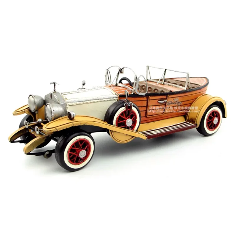 

（About 34*13*11 CM）Ironwork 1932 Phantom II Vintage ironwork classic car model Simulation Toy Collection Gift Static Display