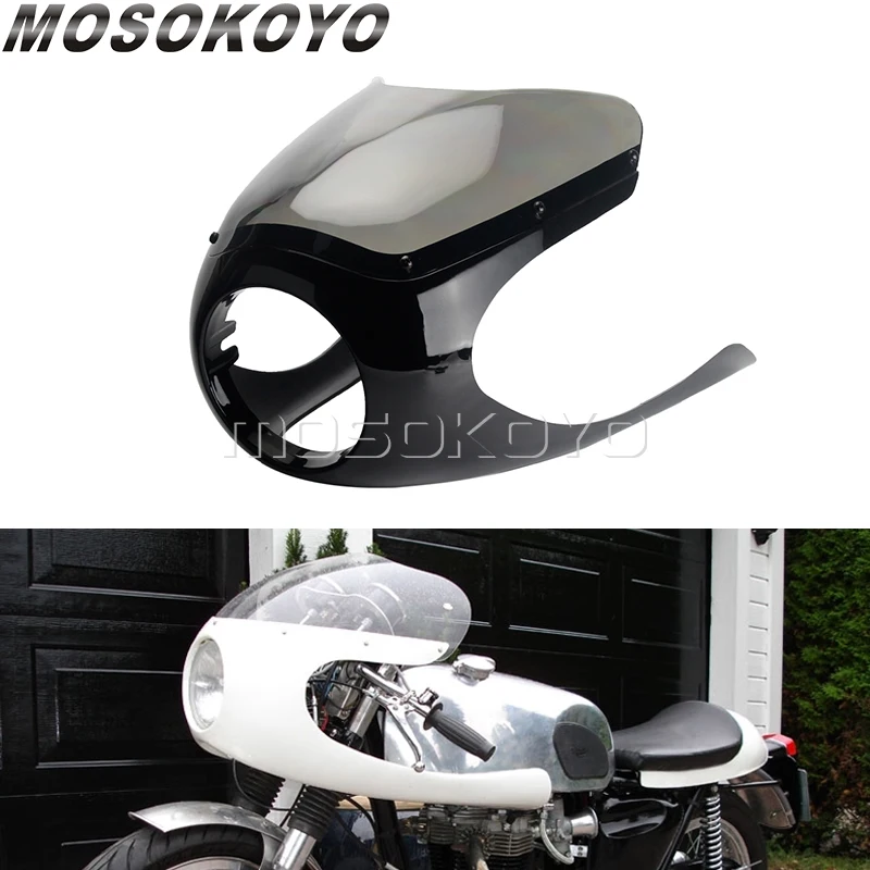 

Universal6 1/4" Headlight Half Fairing Wind Shield Mask Cowl For Ducati Cafe Racer Moto Guzzi Retro Cruiser Suzuki GN GS GT GR