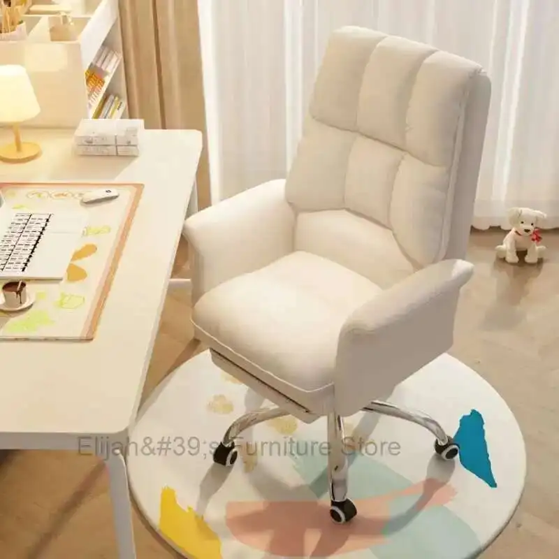 

Gaming Back Office Chair Wheels Glides Comfy Luxury Office Chair White Girls Aesthetic Silla Para Oficina Furniture Decoration