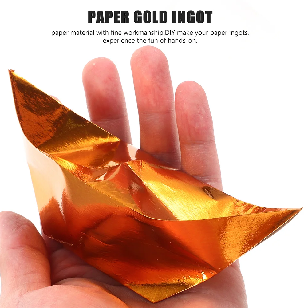 

100pcs Chinese Diy Ancestor Paper For Qingming Festival Tomb Sweeping Folding Sacrificing Supplies Worship Tribute Semi-Finished