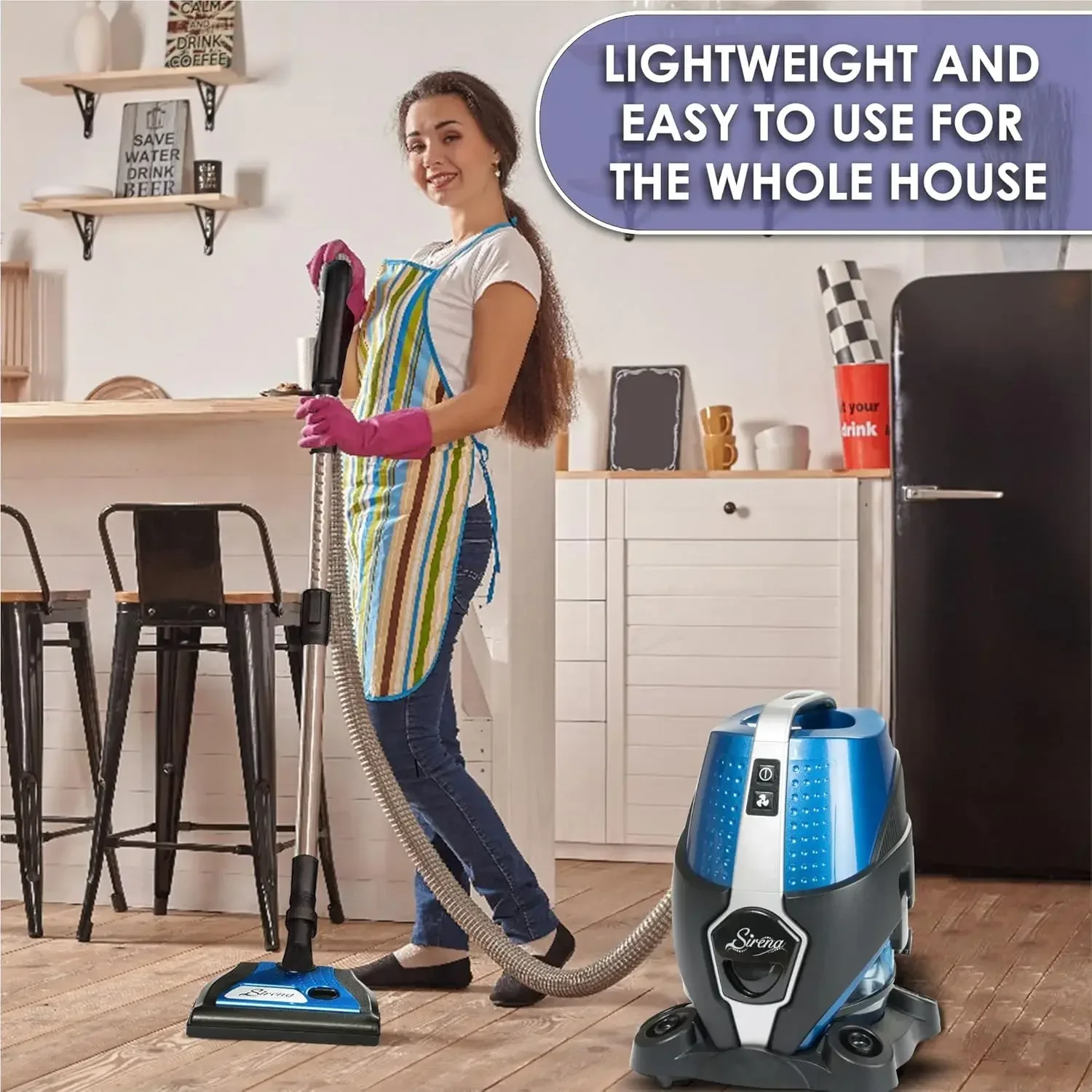 Sirena Bagless Vacuum Cleaner Premium Pack - Water Filtration Vacuum - Bonus 2 Twister Air Purifier, HEPA Filter and Turbo Brush