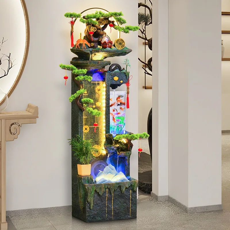 LH rockery fountain flowing water ornament lucky fish tank courtyard balcony entrance living room floor