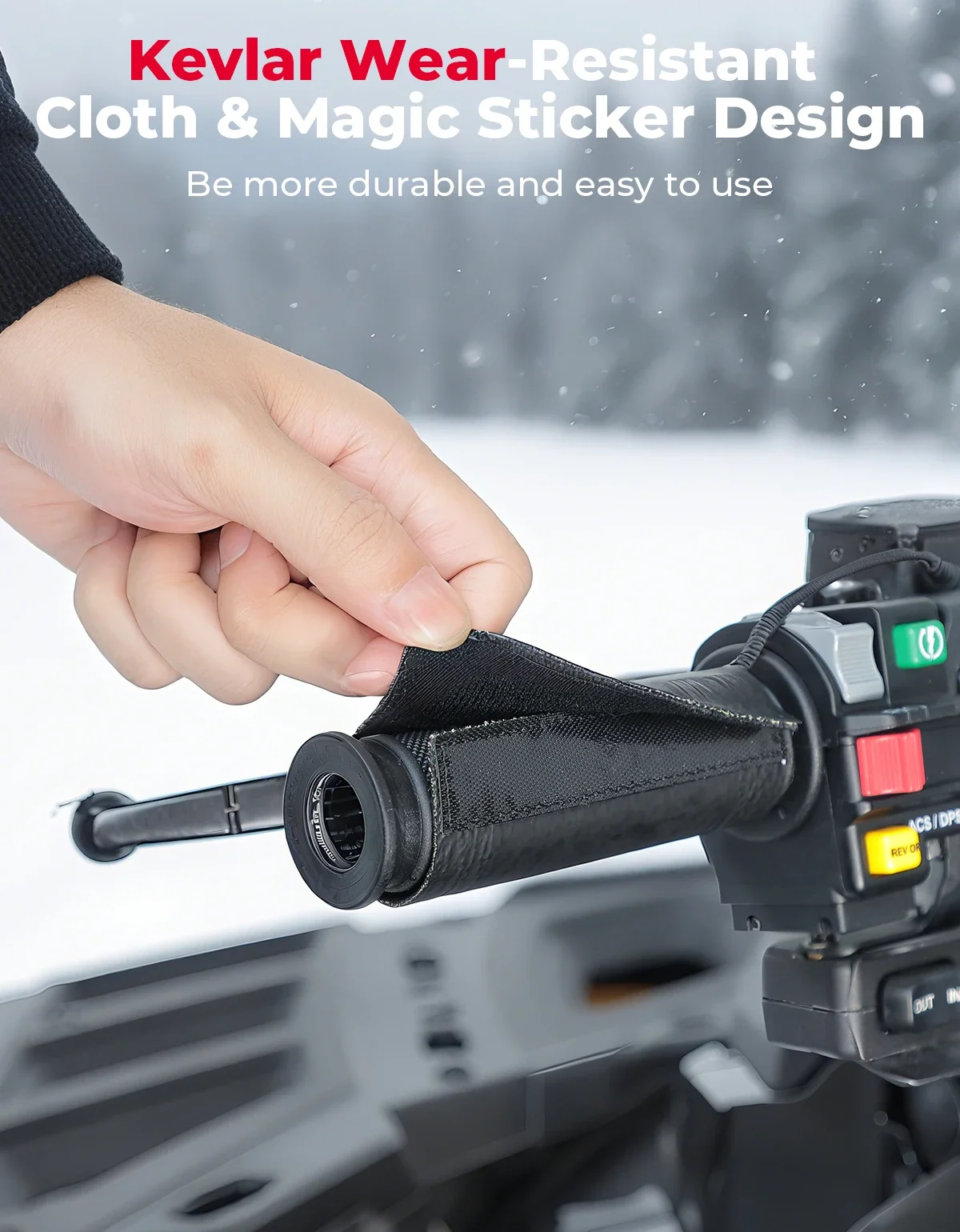 12 فولت دراجة نارية ساخنة قبضة منصات مقاوم للماء 5 والعتاد دفئا تسخين كهربائي غطاء مقبض مكافحة الاهتزاز المضادة للانزلاق مجموعات التدفئة السريعة #5