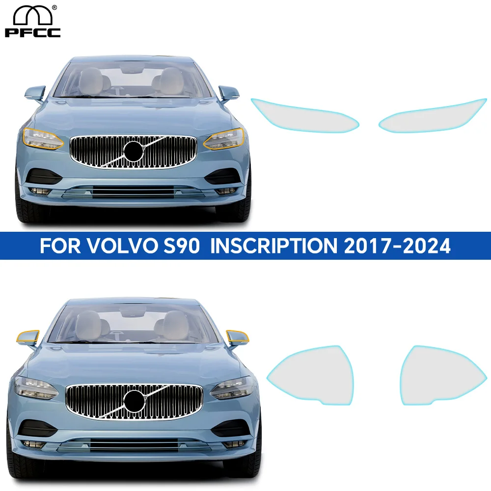 

PFCC для Volvo S90, надпись 2017-2024, предварительно вырезанная пленка для фар заднего вида, автомобильный бюстгальтер, прозрачная защитная пленка из PPF ТПУ 8,5 мил