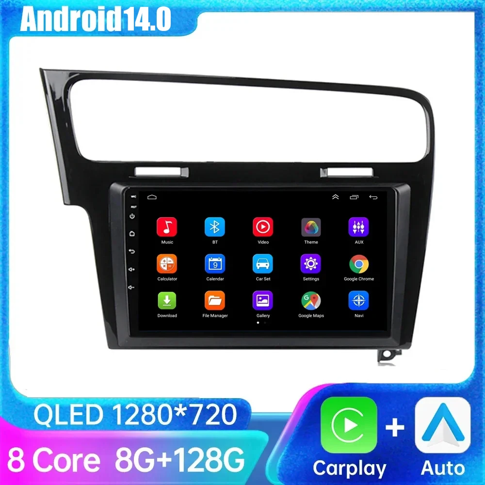 

4G+64G Android 14.0 Auto GPS Stereo Video Player 2din For Volkswagen VW Golf 7 MK7 GTI 2011-2023 Car Radio Carplay HD Multimedia