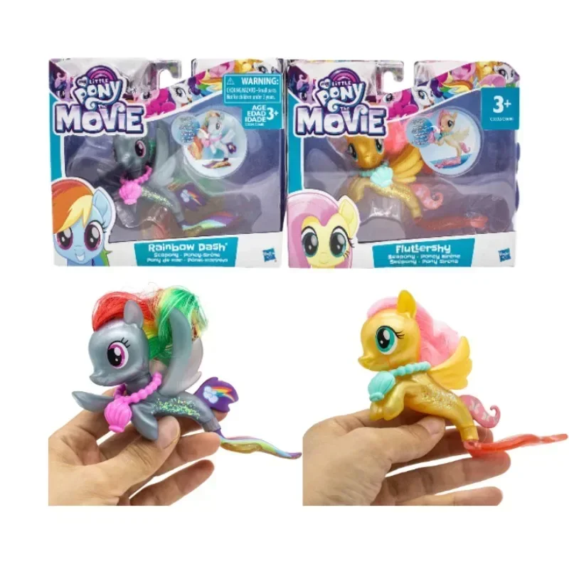 Hasbro My Little Pony Anime Figure Seapony Rainbow Dash Fluttershy Adores Shimmer Figure Model Doll Toys Collect Ornaments