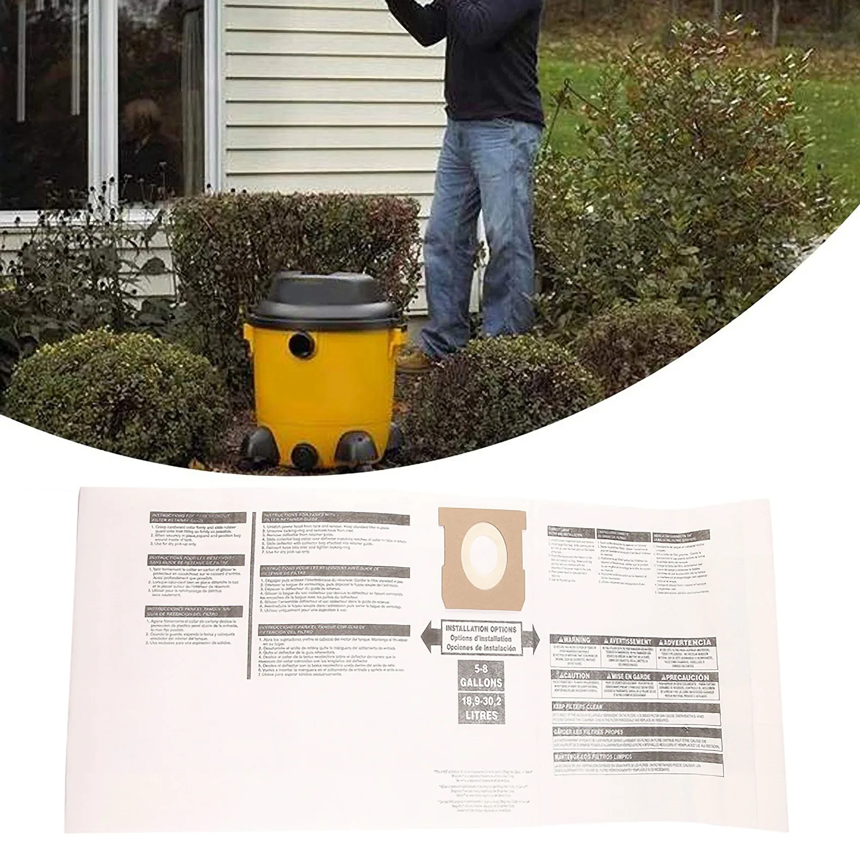 

Universal Dry Dust Bag 5 To 8 Gallon Vacuum Cleaner Replacement Accessory Fit For Shop Vac 90661 906-61 9066100-AT36