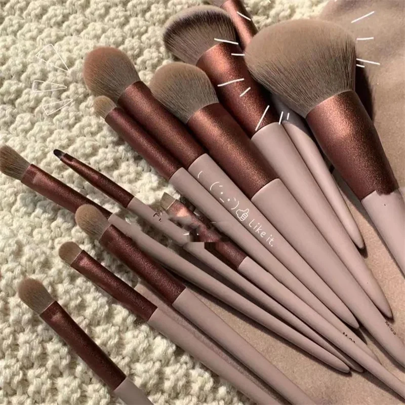 13PCS Makeup Brushes Set Eye Shadow Foundation Female Cosmetic Brush Eyeshadow Blush Beauty Soft Make Up Tools Bag