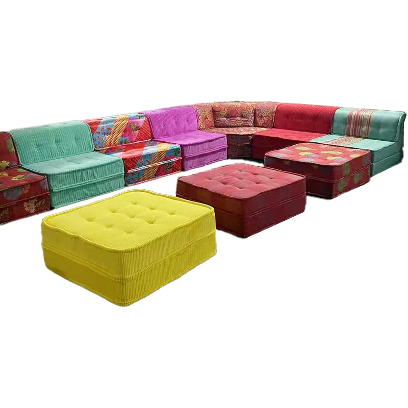 

qwModern Designer Furniture Over Size Sectional L Shape Floor Lazy Modular Sofa Set for Living Room&