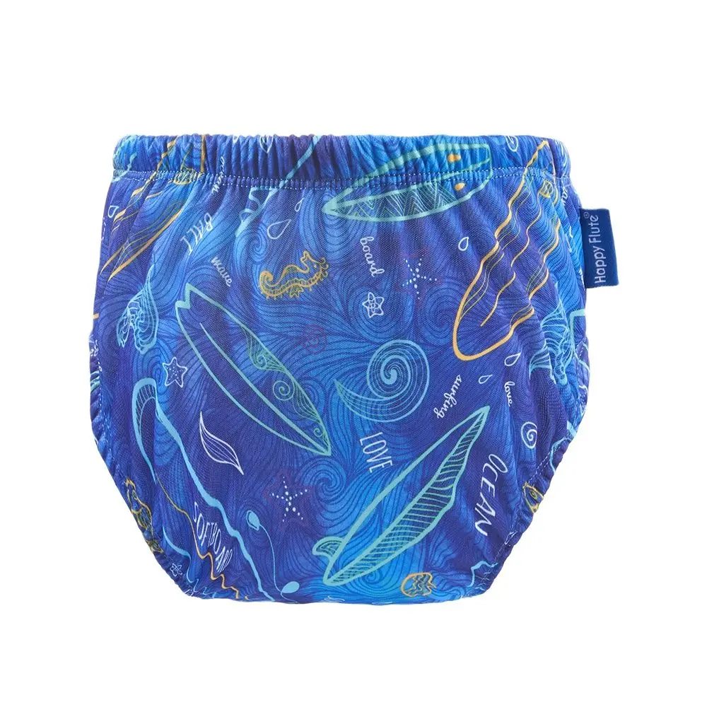 HappyFlute-pantalones de baño impermeables para niños, cubierta de tela lavable reutilizable, para piscina y playa, novedad de verano